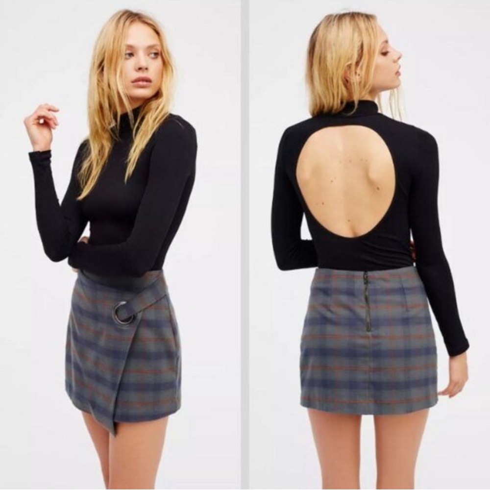 FREE PEOPLE Tessa Plaid Gingham Mini Skirt